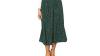 Women’s Boho Vintage High Waist Polka Dot Printed High Elastic Waist Pleated Midi Skirt Long Swing
