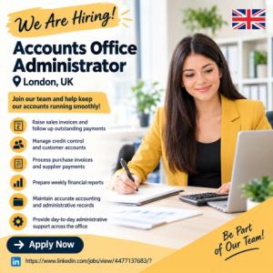 Accounts Office Administrator Required in London
