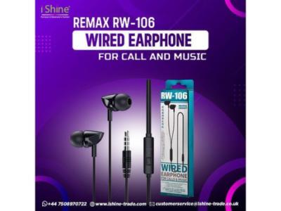Buy Bulk Remax RW-106 Wired Earphone For Call and Music in UK