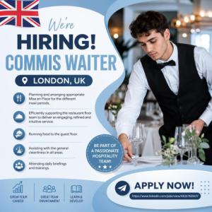 Commis Waiter Required in London