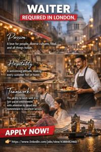 Waiter Required in London