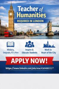 Teacher of Humanities Required in London