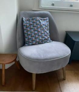 Grey velvet chair