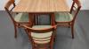 Mid-century Wooden drop leaf dining table with 4X chairs