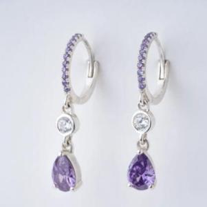 diamond sapphire drop earrings