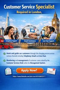 Customer Service Specialist Required in London