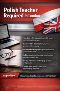 Polish Teacher Required in London