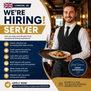 Server Required in London