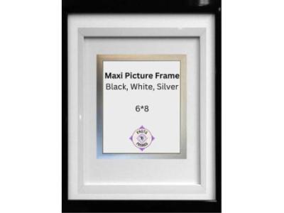 Maxi Picture Frame Black White Silver 6*8 Inch