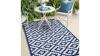 Nirvana Outdoor Recycled Plastic Rug (Navy Blue/White)