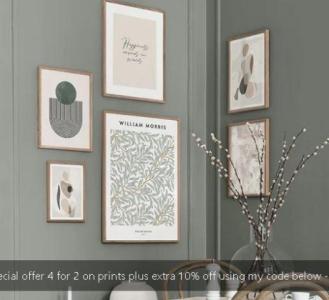 Special offer 4 for 2 on prints plus extra 10% off using my code below