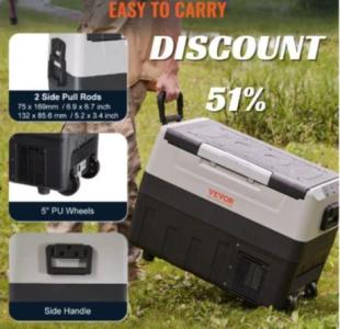VEVOR 35L/45L/55L Portable Foldable Handle Car Refrigerator