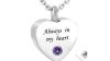 Always in My Heart Memorial Ashes Necklace - Purple Crystal