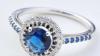 Designs & You Silver Ring with Blue Stone American Diamond-Studded Classic Ring For Women