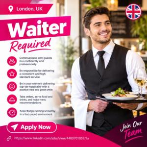 Waiter Required in London