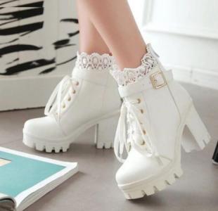 High Heel Lace-up Platforms Women’s Motorcycle Boots,NEW!
