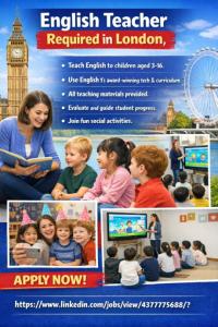 English Teacher Required in London