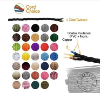 Elevate your lighting projects with our 3 Core Twisted Red Vintage Electric Fabric Cable Fle