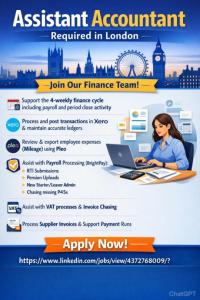 Assistant Accountant Required in London