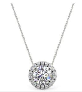 Round Micro Single Halo Pendent