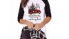 Women’s 3/4 Sleeve O Neck Color Patchwork Casual Christmas Pullovers T-Shirts Tops Tunic