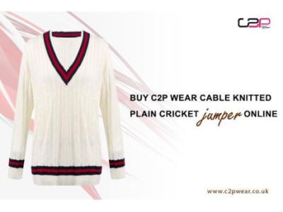 Buy C2P Wear Cable Knitted Plain Cricket Jumper Online