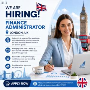 Finance Administrator Required in London