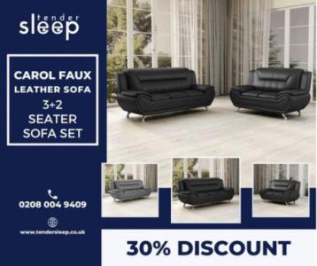 Introducing the Carol Faux Leather Sofa Set - 3+2 Seater!"