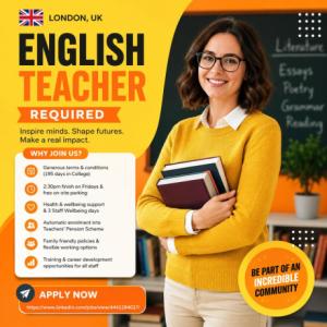 English Teacher Required in London
