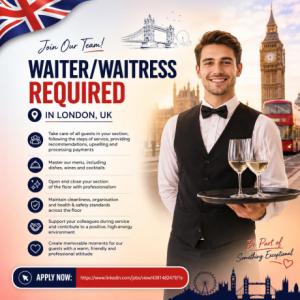 Waiter/Waitress Required in London