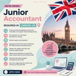 Junior Accountant Required in London