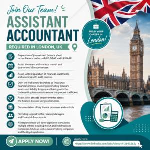 Assistant Accountant Required in London