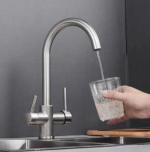 Nickel Brushed Brass Mixer Three Way Drinking Water Kitchen Sink Tap T0150N