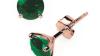 Emerald Earrings 0.20 CTW Studs 4 CLAW 18K Rose Gold – Butterfly