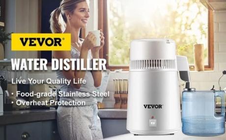 4L Water Distiller Purifier Filter Dispenser Heating Drinking Bottle Softener