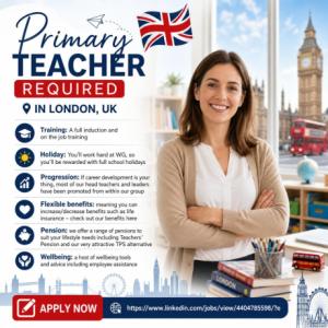 Primary Teacher Required in London