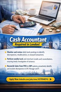 Cash Accountant Required in London