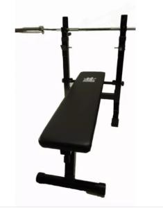 Weight bench with barbell rack with dip/tricep bars