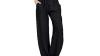 VERYCO Women's Loose Wide Leg Pants Linen Casual Elastic Waist Palazzo Trousers Bottom with Pockets