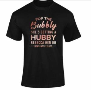 Personalised Bubbly Hubby Hen T-Shirt