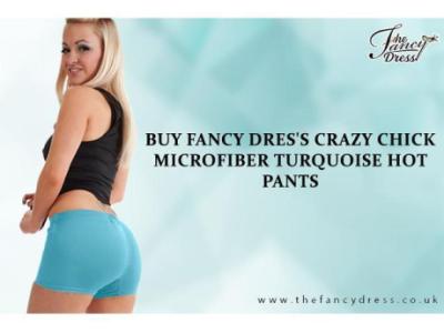 BUY FANCY DRES'S CRAZY CHICK MICROFIBER TURQUOISE HOT PANTS