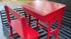 Beautiful Red Wooden Children's Childs School Desk And Bench Seat From MAISON DU MONDE