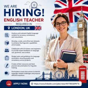 English Teacher Required in London