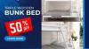 Elevate Your Bedroom with Triple Wooden Bunk Beds!" buy now up to 50% off